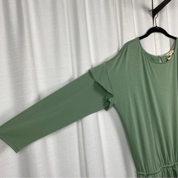 Matilda Jane Mint Green Long Sleeve Resting Day Pocket Knit Jumpsuit Sz.L - Picture 8 of 14